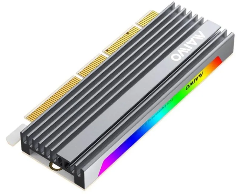 Adapter M.2 NVMe na PCI-Express RGB Alu heatsink KT058