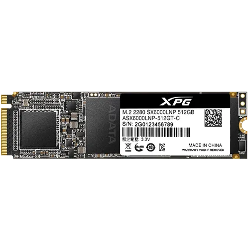 ADATA SSD SX6000 serija - ASX6000LNP-512GT-C  512GB M.2 2280 PCIe do 1800 MB/s
