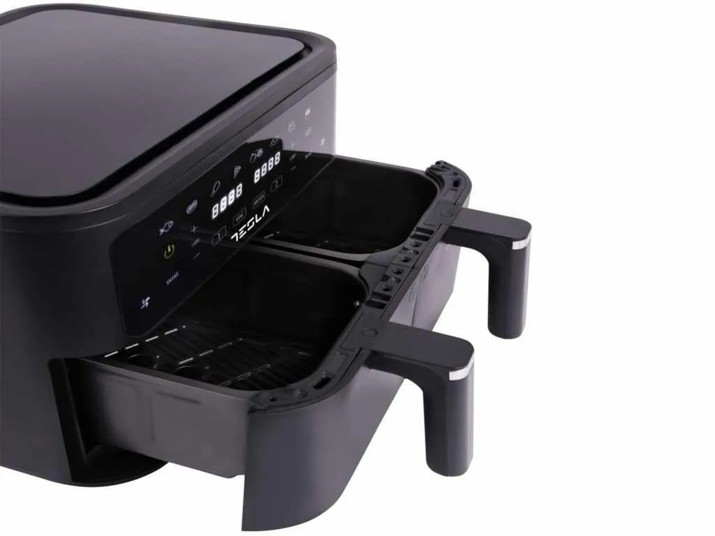 Air Fryer TESLA AF900BSD 2400W/ 4.5L+4.5L/ digital panel/ crna-inox