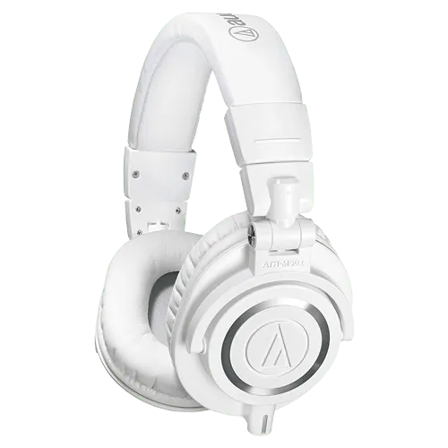 AUDIO-TECHNICA Žične slušalice ATH-M50x (Bele)  3.5mm + 6.3mm adapter 15Hz - 28KHz 99dB 45mm