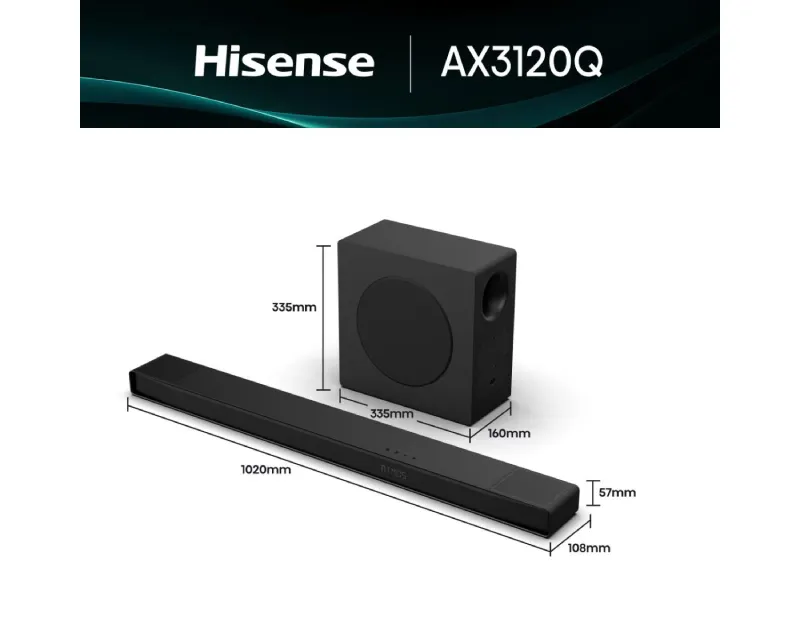 AX3120Q Dolby Atmos soundbar sa bežičnim subwooferom crni