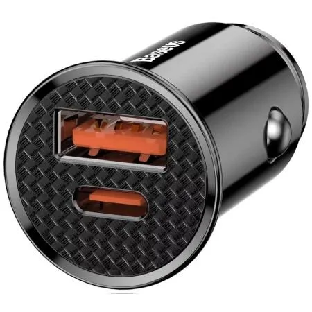 Baseus Autopunjač  Usb A/Type C 30W crna