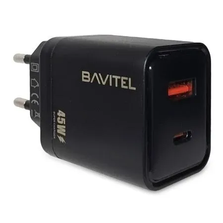 Bavitel punjač 45W Usb A+ Type C crna