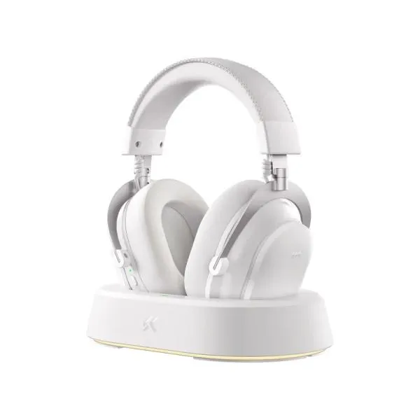 Bežične gaming slušalice MCHOSE V9 Turbo 60mm/Tri-mode/2000mAh/Icy White + Charging Dock RGB