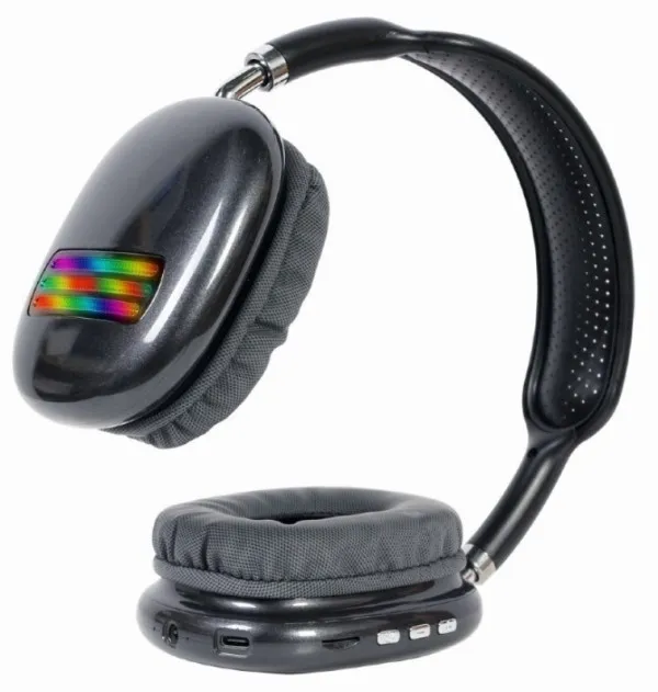 BHP-LED-02-BK Gembird Bluetooth stereo Slusalice sa mikrofonom Bt V5.0 400mAh/32Ohm 2h Li-ion Crne