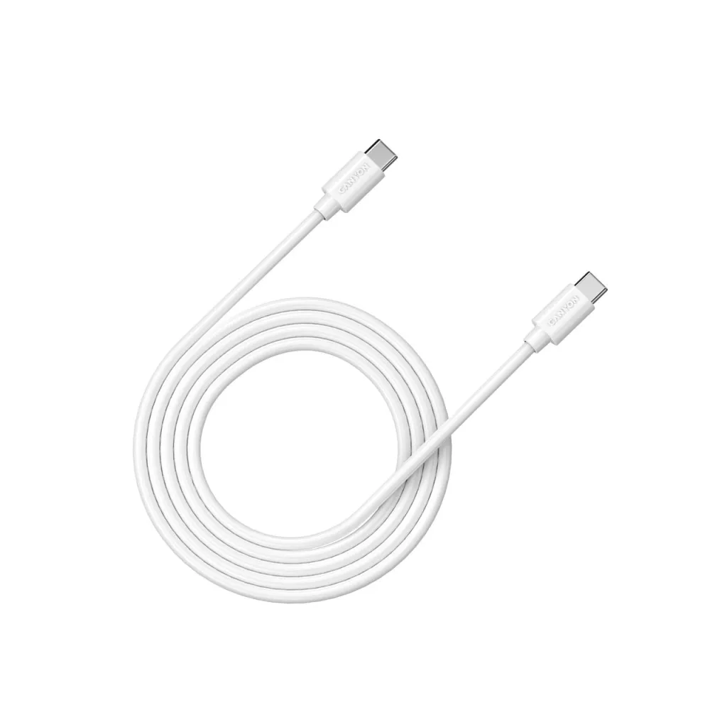 Canyon CNS-USBC12W beli kabl za punjač USB C (muški) na USB C (muški) 2m