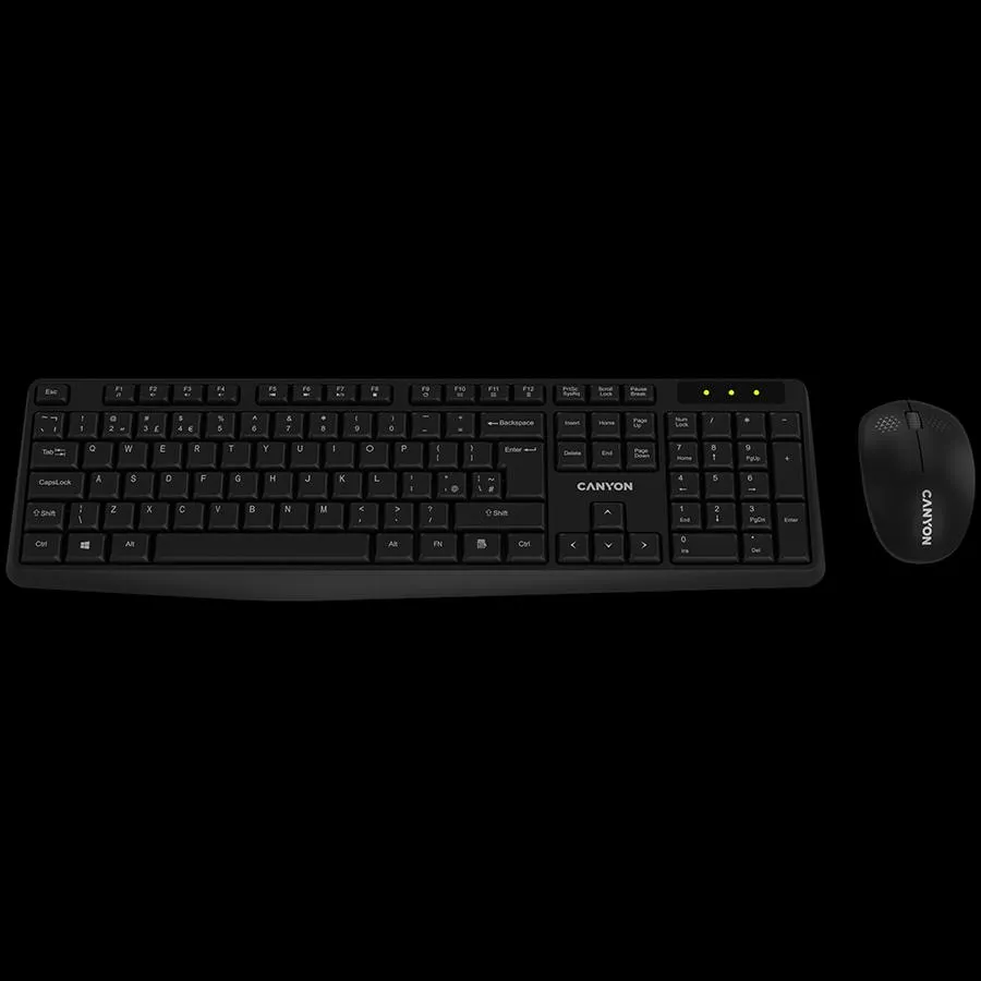 CANYON SET-W01 EN/AD Keyboard+Mouse Wireless Black