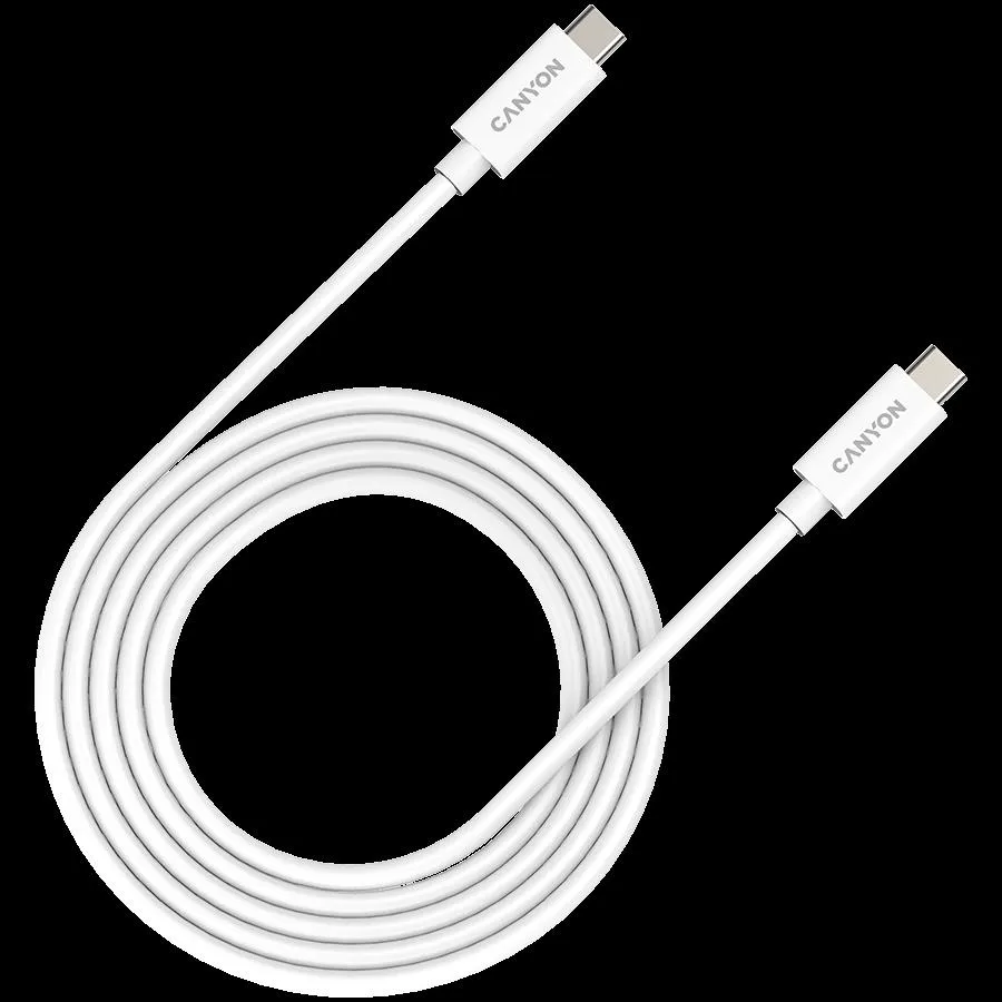 CANYON UC-42 cable U4-CC-5A2M-E USB4 TYPE-C to TYPE-C cable assembly 20G 2m 5A 240W(ERP) with E-MARK CE ROHS white
