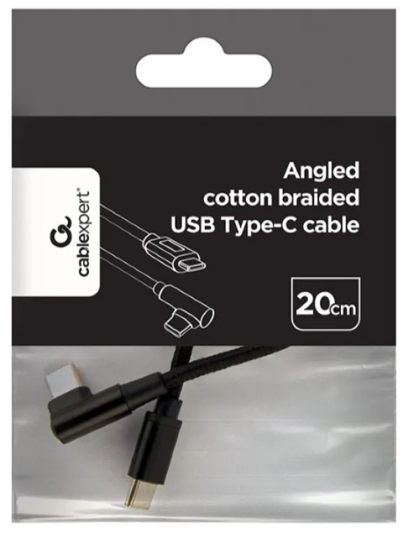 CC-USB2-CMCML-0.2M Gembird Kabl USB-C na USB-C pod uglom 02m Black