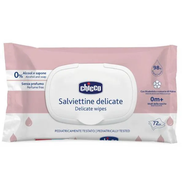 CHICCO DELICATE VLAŽNE MARAMICE72KOM SA POKLOPCEM
