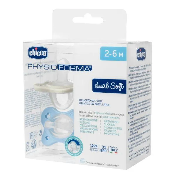 CHICCO LAŽA DUAL SOFT PLAVA 2-6M 2KOM