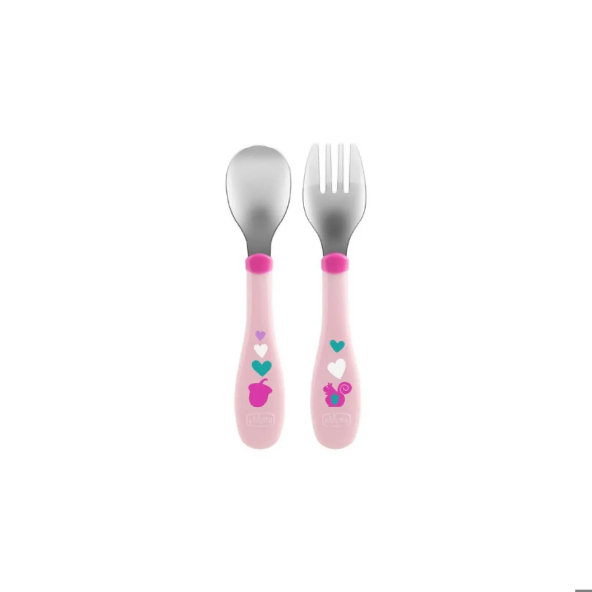 CHICCO METALNE KAŠIKA I VILJUŠKA 18M+ ROZE