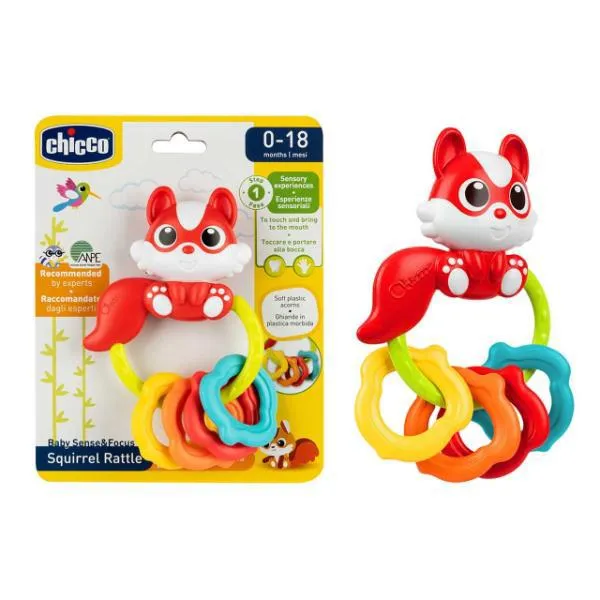 CHICCO SENZORNA ZVEČKA-GLODALICA SA LIKOM VEVERICE