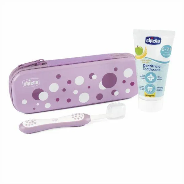 CHICCO SET ZA PRANJE ZUBA 6M+ROZE