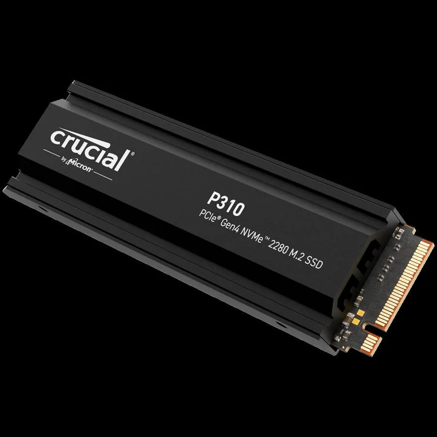 Crucial P310 2TB PCIe Gen4 2280 NVMe M.2 SSD with heatsink