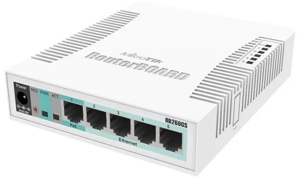 (CSS106-5G-1S) RB260GS SwOS upravljivi switch