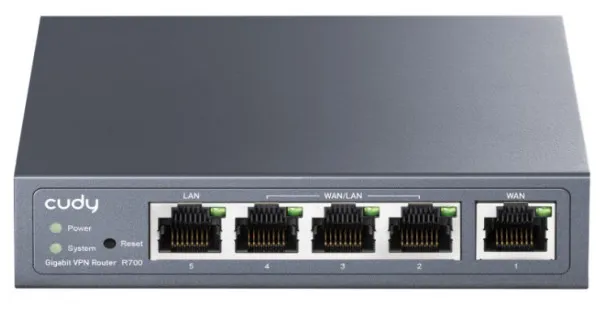 Cudy R700 Gigabit Multi-WAN VPN Router 1Gbit WAN 3Gibt LAN/WAN 1Gbit LAN 128MB DDR 16MB NOR Fl