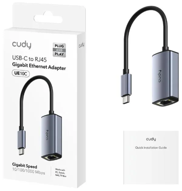 Cudy UE10C USB-C to Gigabit Ethernet Adapter10/100/1000 Mbps Ethernet Port