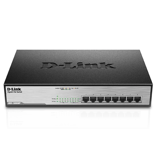 D-LINK 8-Port Desktop Gigabit Max PoE Switch - DGS-1008MP