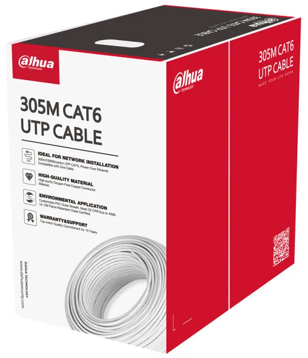 Dahua PFM923I-6UN-C CAT6E LSZH CPR E KABL OFC(OXYGEN FREE COPPER)  PVC IZOLACIJA  PAKOVANJE 305M