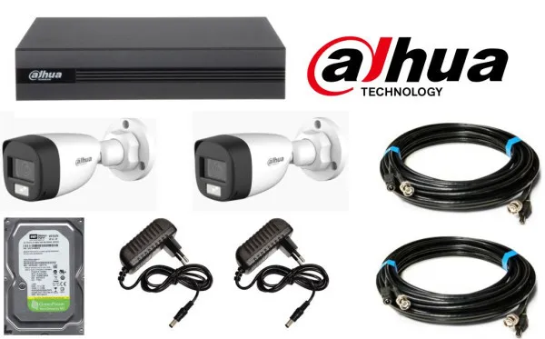 Dahua SET-17 * 2 kamere Full HD + Audio + DUAL LIGHT 2mpix kabl 2x15m napajanje 2x12V 1Ah 1TB