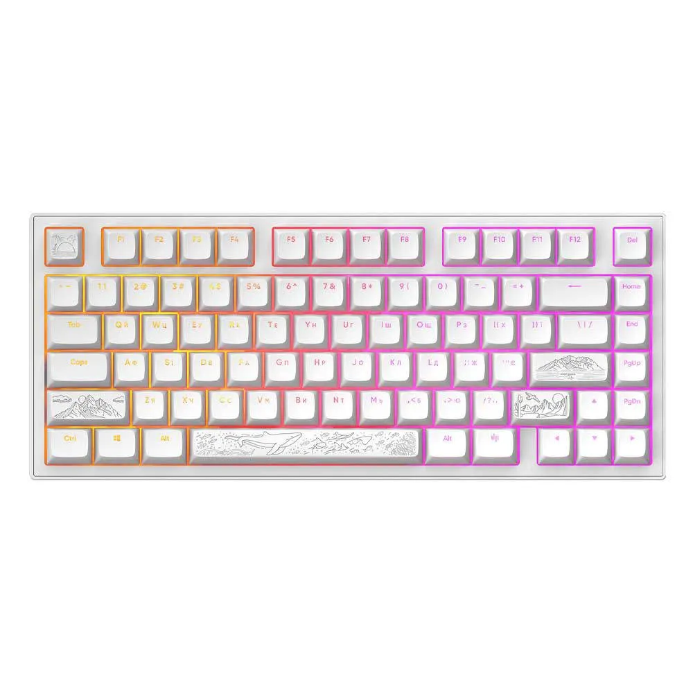 Dark Project ALU Terra Nostra White - Wired Gaming Keyboard (ANSI/UA)