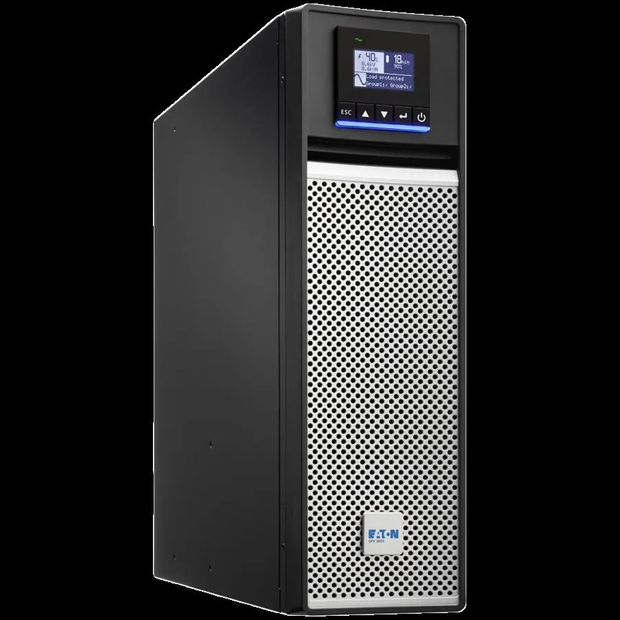 Eaton UPS 5PX Gen2 3000VA/3000W; 3U; Rack/Tower; Line Interactive; Input C20; Output C13x 8 1x C19; LCD display; USB port; Serial port (RS232); Dry contacts (3 outputs 1 input optocoupler DB9); Network card slot; Rack-mounting kit; 3Yr on electro