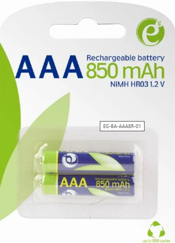EG-BA-AAA8R-01 ENERGENIE 850mAh AAA PAK2 CK ready-to-use PUNJIVE NiM baterije (rechargeable)