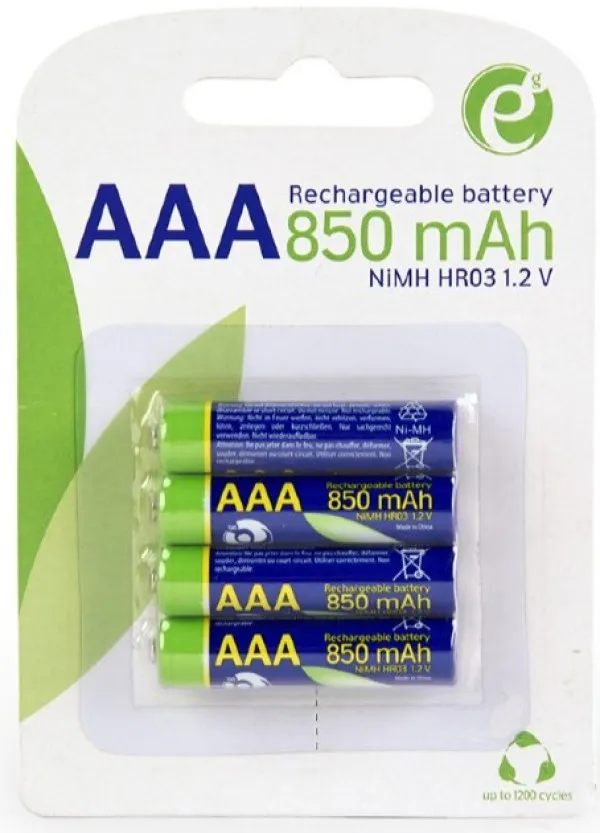 EG-BA-AAA8R4-01 ENERGENIE 850mAh AAA PAK4 CK ready-to-use PUNJIVE NiM baterije (rechargeable)
