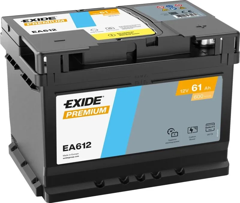 EXIDE Akumulator 12V-61AH D+ EA612 PREMIUM 12V
