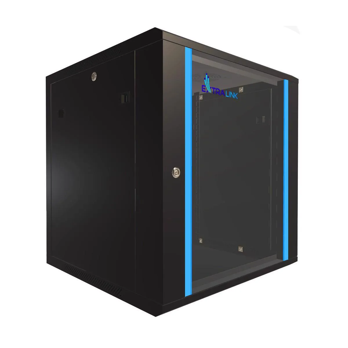 Extralink 12U 600x600 Black Rackmount cabinet wall mounted