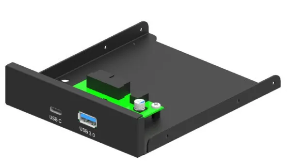 FDI3-U3C-01 Gembird interni 3.5 prednji PC panel USB 3.1 Type-A + Type-C port crni
