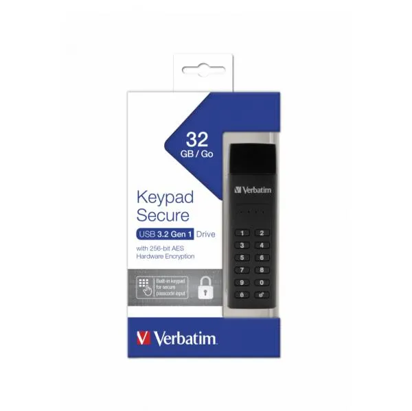 Flash Verbatim Keypad Secure USB3.0 32GB