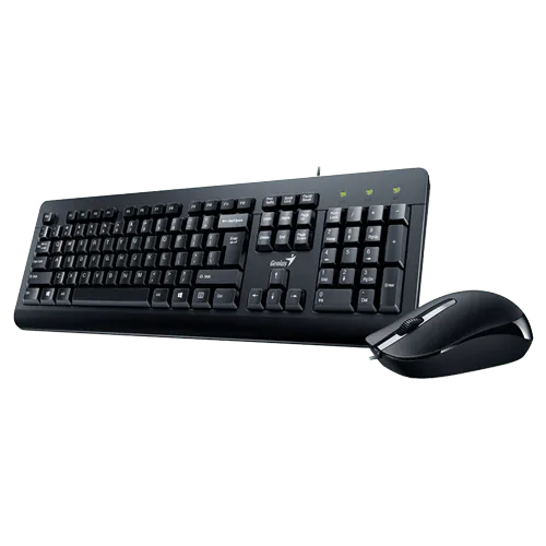GENIUS Žična tastatura i miš KM-160 (Crna)  USB Membranski tasteri EN (US) 15 m