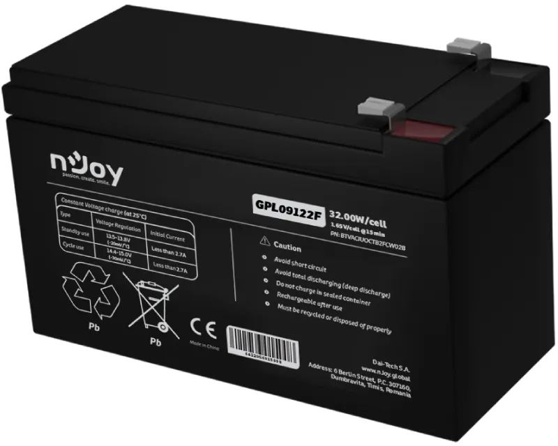 GPL09122F baterija za UPS 12V 9Ah (BTVACIUOCTB2FCW02B)