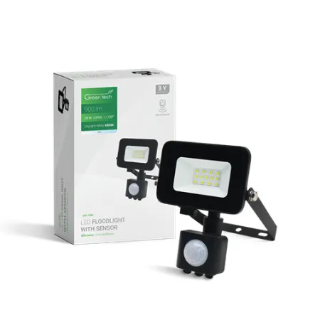 GreenTech LED reflektor 10W 6500K crni AFS-10BK senzor ( 060-0620 )