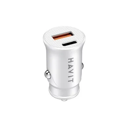 Havit auto punjač CC2022 dual port PD20W USB-A+ USB-C