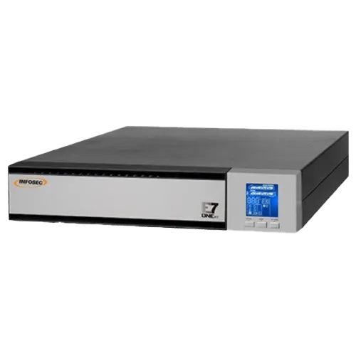 INFOSEC COMMUNICATION E7 One 1000 RT IEC UPS  1000VA / 1000W Double On-line Conversion 160-300 VAC 200/208/220/230/240 VAC