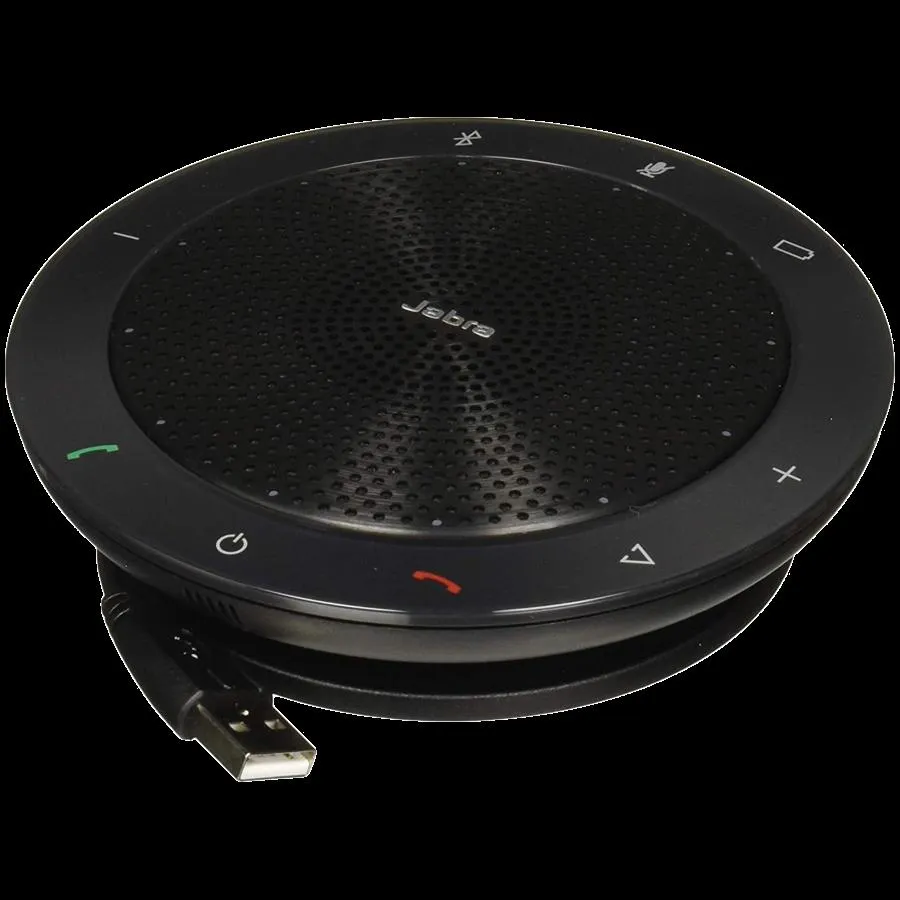 JABRA SPEAK 510 + MS Speakerphone for UC & BT plus Bundle LINK 370 USB Conference solution 360-degree-microphone Plug&Play mute and volume button Wideband Bluetooth Microsoft optimized. Version B: incl. Smart Button activated via JABRA Direct