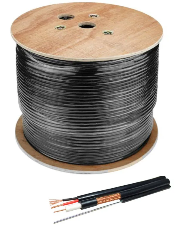 KABL-COAX-RG59+2X0.75 CCA/PE/300M/MSG Outdoor Koaksialni kabl sa napojnim kablom 2x075 + SAJLA 300m