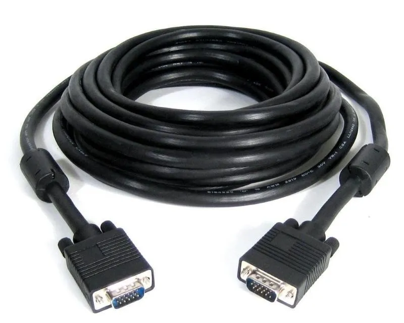 Kabl VGA D-sub M/M 10m HQ feritno jezgro crni