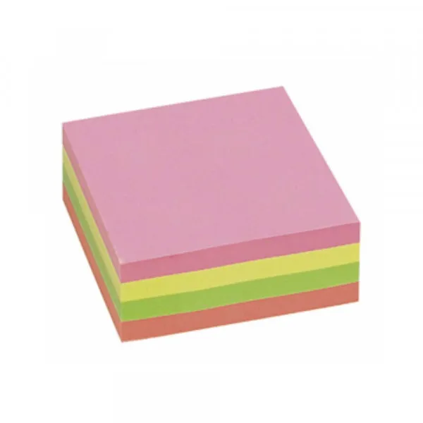 Kocka samolepljiva 75x75 400lis. Mix NEON