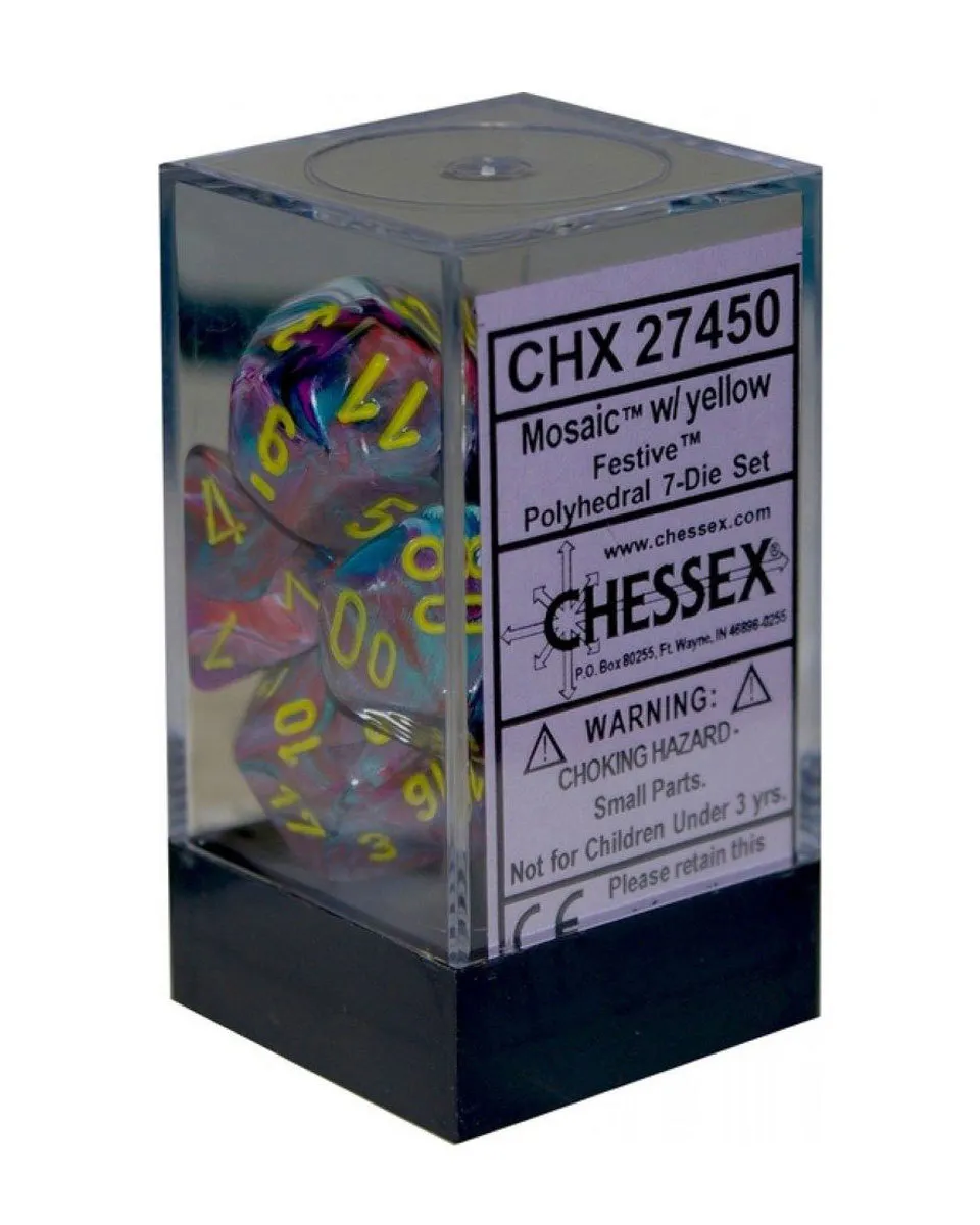 Kockice Chessex - Festive - Mosaic & Yellow (7)