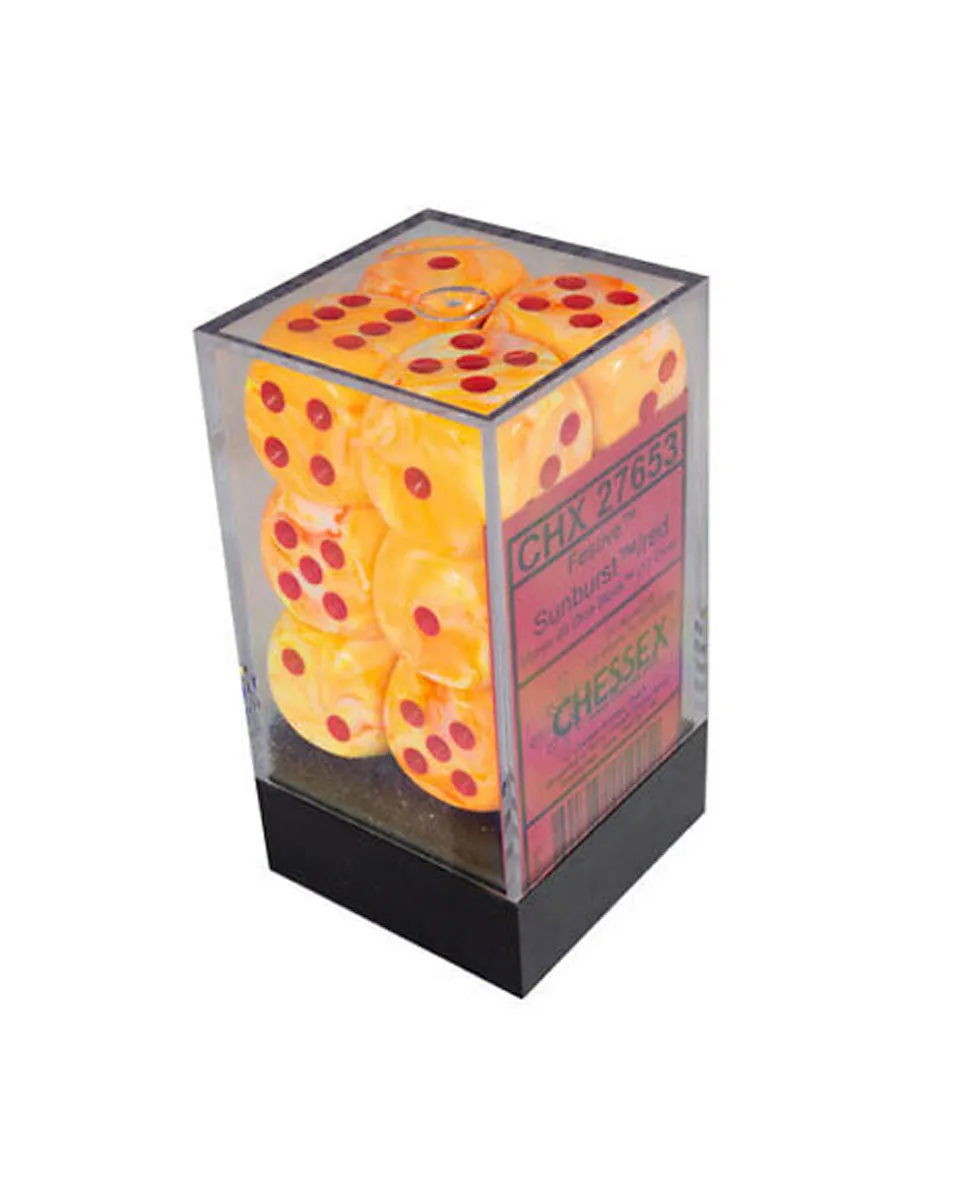 Kockice Chessex - Festive - Sunburst & Red - Dice Block (12)