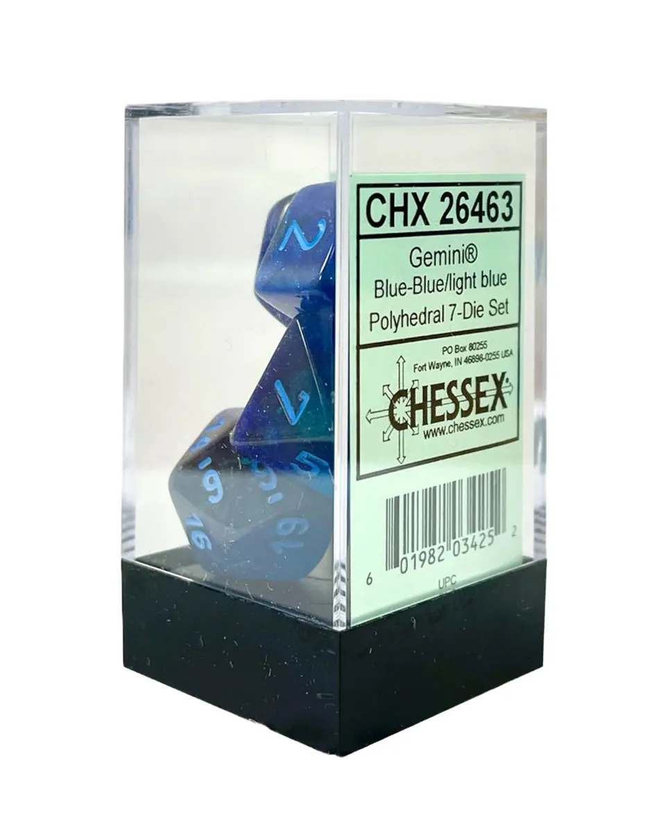 Kockice Chessex - Gemini - Polyhedral - Blue-blue & Light Blue (7)
