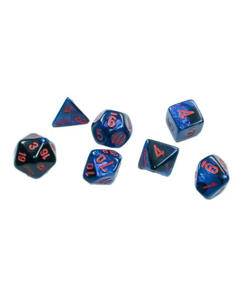 Kockice Chessex - Gemini - Polyhedral Mini - Black-starlight & Red16mm (7)
