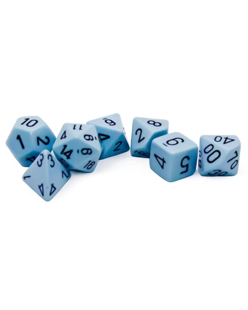 Kockice Chessex - Opaque - Polyhedral - Pastel Blue-black (7)