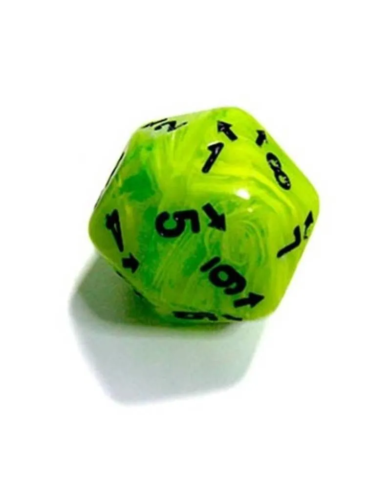 Kockice Chessex - Vortex - Bright Green & Black - Count Up & Down D20