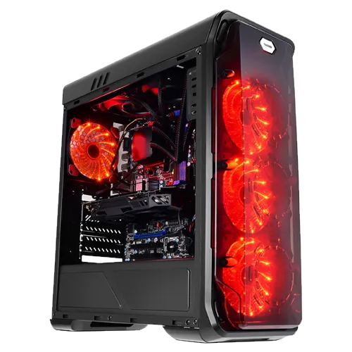 LC-POWER kućište Gaming 988B - Red Typhoon - LC-988B-ON  Midi Tower Micro-ATX Mini-ITX ATX Bez napajanja Crna