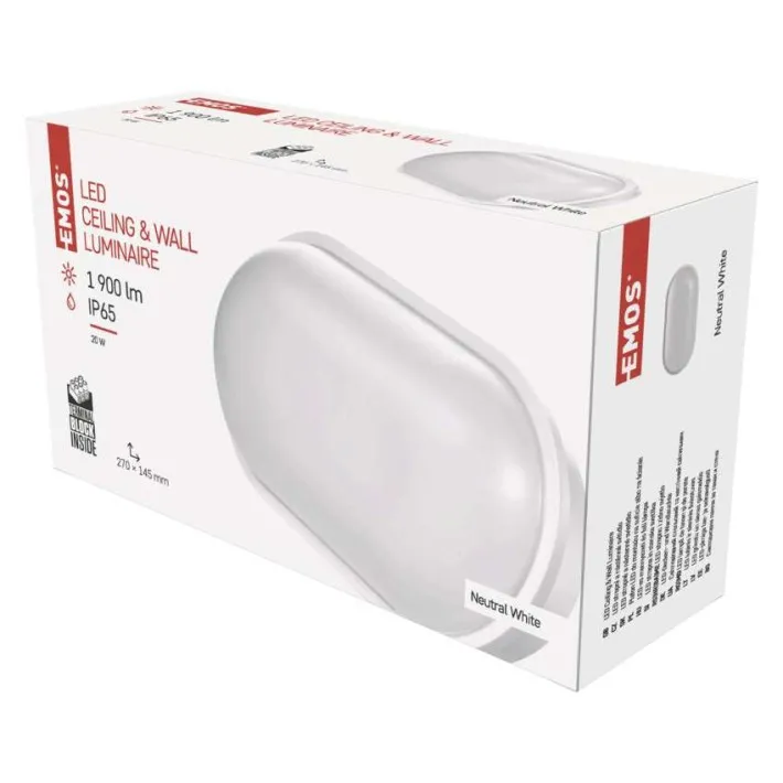 LED PANEL ZIDNI OVALNI 27X145X8.1cm IP65 20W NW ZM3020